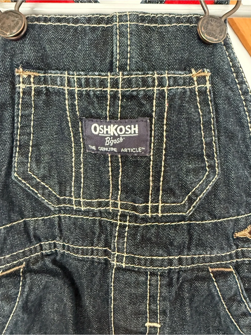 EUC OshKosh BGosh Fleece Lined denim Overalls 6 months